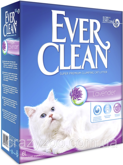 Наповнювач для котячого туалету Ever Clean Lavander з ароматом лаванди 6 л 123455