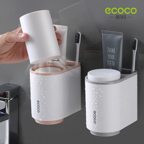 Органайзер для зубних щіток Ecoco з магнітом, білий/сірий | Зображення 1