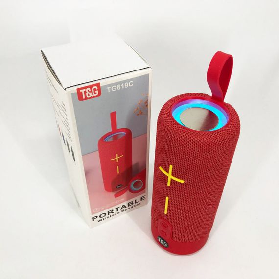 Портативная Bluetooth колонка TG619C FM-радио USB/TF с ремешком. XC-705 Цвет: красный | Зображення 4