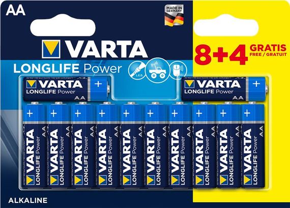 Батарейка VARTA LONGLIFE Power AA BLI 12 (8+4) ALKALINE (04906121472)