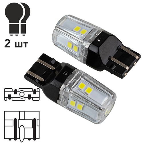 Лампа PULSO/габаритні/LED 7443/W3x16q/12SMD-2835/2контакта/9-36v/550/100lm/WHITE | Зображення 3