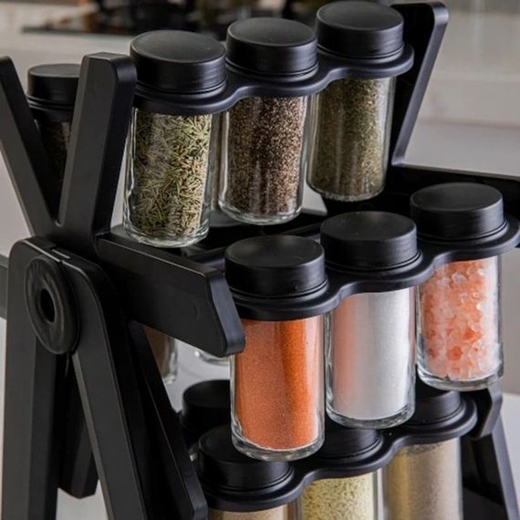 Карусель для спецій 360° Spice Rack на 18 баночок · Кухонний органайзер – спецівниця на підставці, що обертається. | Зображення 1