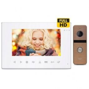 Комплект видеодомофона CoVi Security Onyx FHD White  Iron FHD Bronze