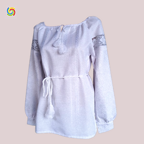 Рубашка Украинская вышиванка  32037 цвет белый размер S/M