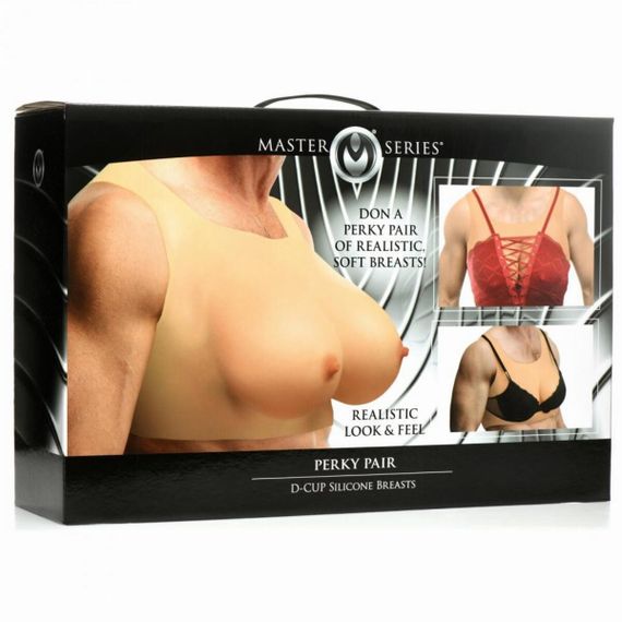 Накладная силиконовая грудь Master Series Perky Pair D-Cup Silicone Breasts, Телесный | Зображення 4