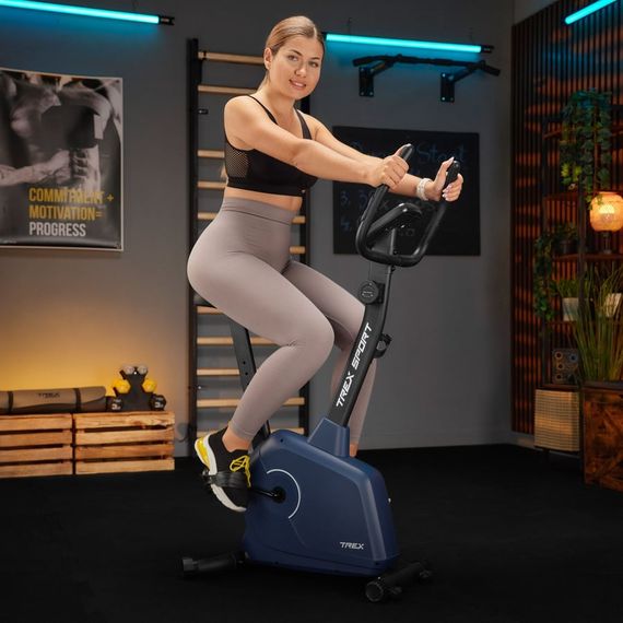 Велотренажер Trex Sport TX-380MB Rigon магнітний темно-синій | Зображення 1