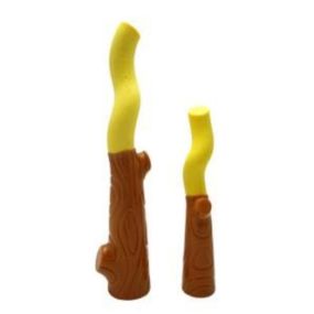 Іграшка AnimAll GrizZzly, гілка двокольорова, жовта/коричнева, L, 32.3×7.1×5.4 см