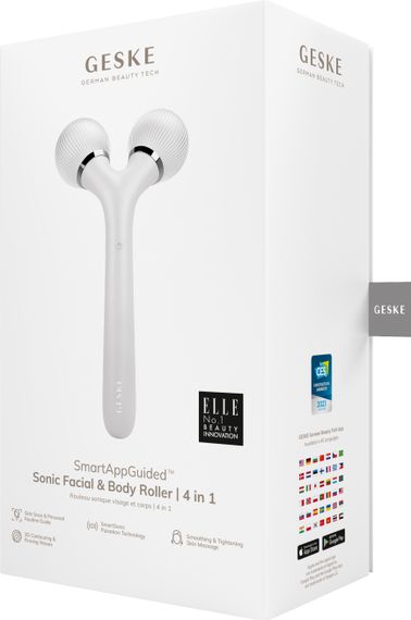 Електронний ультразвуковий ролик для обличчя та тіла GESKE Sonic Facial&Body Roller 4в1 white | Зображення 7