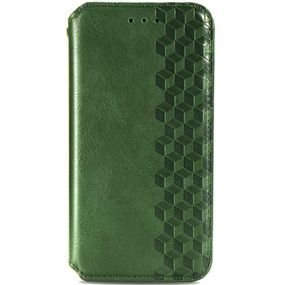 Кожаный чехол-книжка GETMAN Cubic (PU) для Samsung Galaxy A06 Зеленый