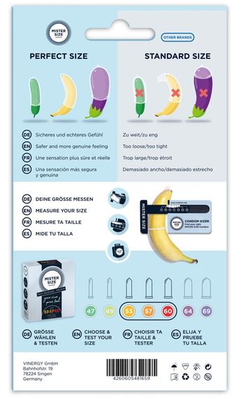 Презервативи Mister Size Test Package Medium-3 різних розміри 53 мм — 57 мм — 60 мм sexstyle | Зображення 1