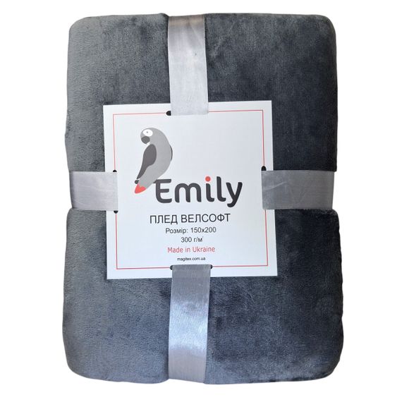 Плед Emily Manner велсофт 150х200 см 300 гм2 Graphite (94326093) | Зображення 1