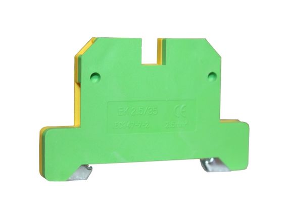 Клема "PE" КНГз-SAK-2.5EK 34А 0.2-2.5мм2 гвинтова жовто-зелена DIN-рейку без маркера Ny95505475