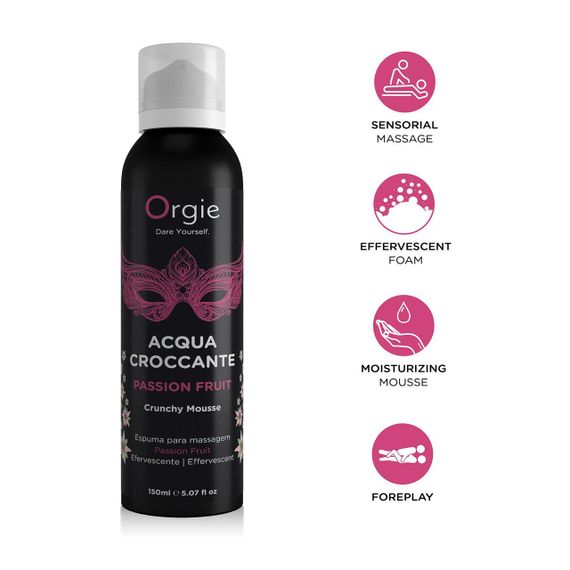 Масажна пінка Orgie – Acqua Croccante Passion Fruit (150 мл), ефект бульбашок, що лопаються Sex Aura | Зображення 2