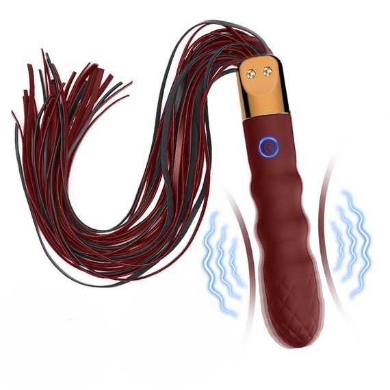 Вібраційний батіг з натуральної шкіри 2 в 1 (USB)