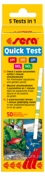 Тест параметрів акваріумної води Sera Quick Test 5 в 1 ЦІНА ЗА 1 ШТ 04960