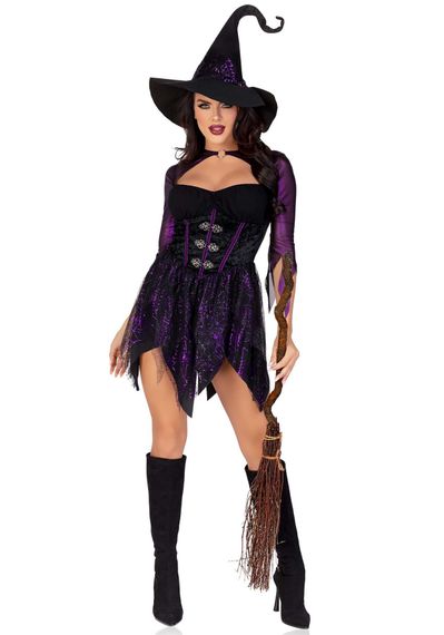 Костюм відьми Leg Avenue Mystical Witch S, сукня, капелюх | Зображення 3