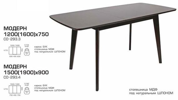 Прямокутний розкладний стіл Модерн 1200 (+400)х750 мм | Зображення 7