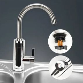 Водонагреватель проточный Delimano RX-0111c LCD дисплеем 3кВт Кран электрический нижнее подключение