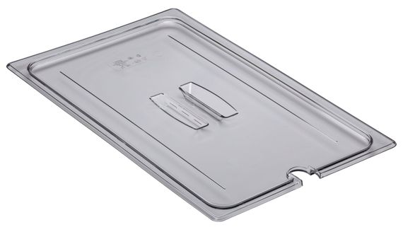 Крышка с ручкой и выемкой под ложку FlipLid из прозрачного поликарбоната для гастроемкости Cambro, GN 1/1 (530х325 мм)