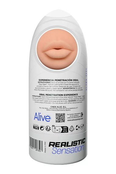 Мастурбатор чоловічий у вигляді рота Alive Oral Flex у колбі, M Sex Aura | Зображення 3
