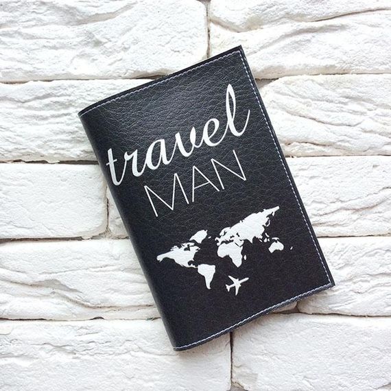 Обложка для паспорта Travel man (черный)
