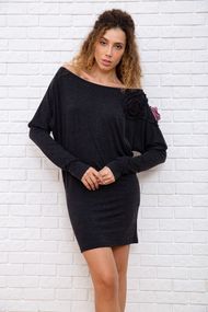 Вовняна приталена сукня, темно-сірого кольору, 167R147-1