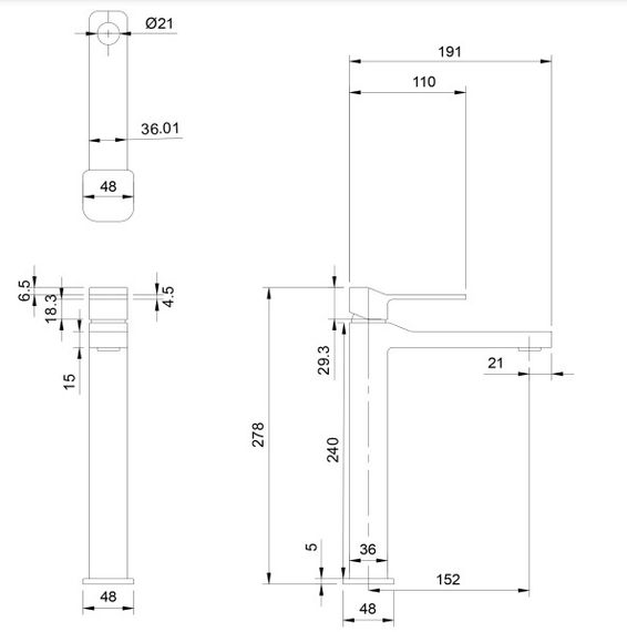 Змішувач для раковини Omnires Slide graphite (SL7712GR) | Зображення 1
