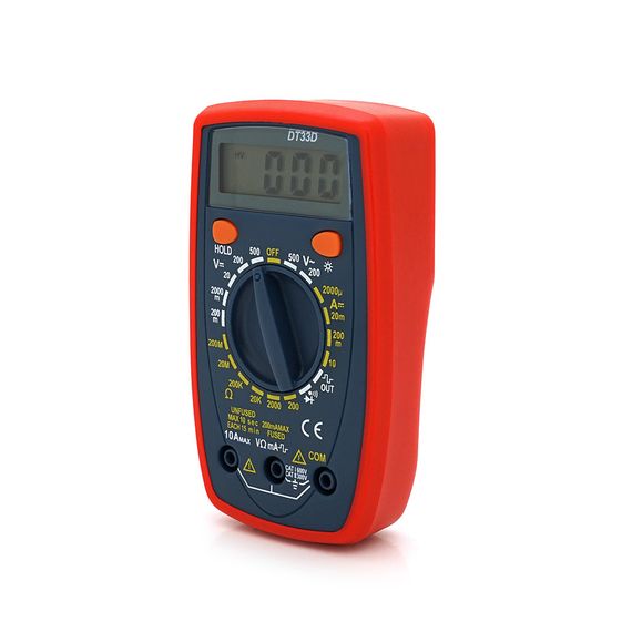 Мультиметр DT-33D, Вимірювання: V, A, R, 150г, 130x74x35mm