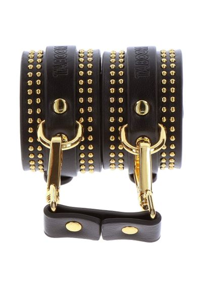 Поножі Taboom Vogue Studded Ankle Cuffs Set із веганської шкіри, чорні із золотистою фурнітурою Sex Aura | Зображення 2