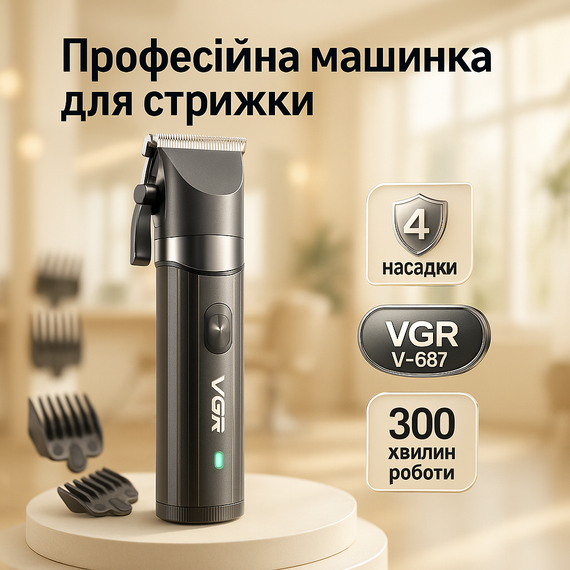 Мужской триммер для окантовки VGR V-687, Машинка для стрижки волос мощная Набор машинок стрижки RP-90