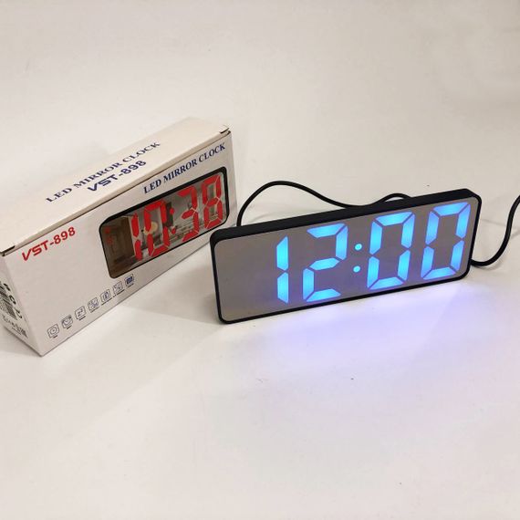 Электронные настольные LED часы от USB VST-898-5 с будильником WR-575 и термометром | Зображення 5