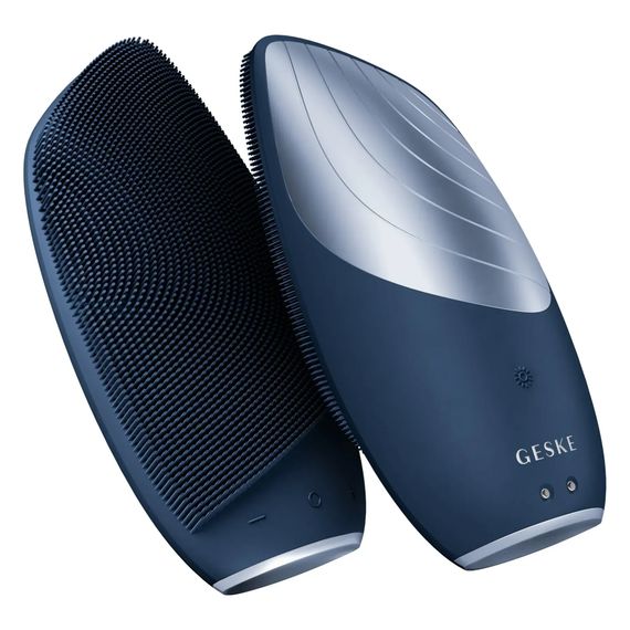 Електронна звукова термо щітка для обличчя GESKE Sonic Thermo Facial Brush 6в1 gray, Синій | Зображення 5