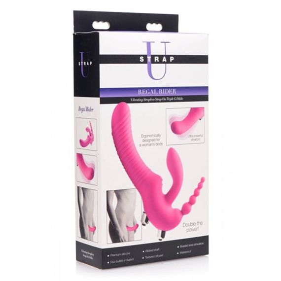 Безремневий страпон з потрійною вібрацією, Regal Rider Strap-On Vibrator | Зображення 4