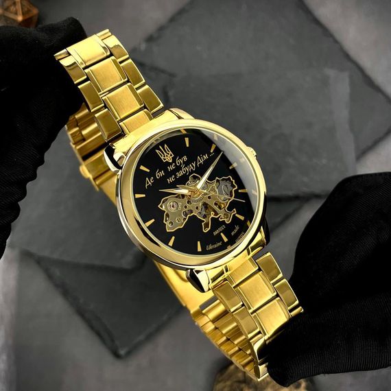 Класичний чоловічий годинник Awarder 022 Gold-Black Automatics Metall Не Забуду Дім | Зображення 2
