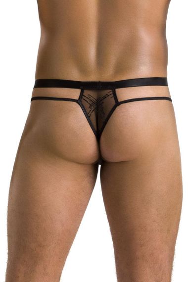 Чоловічі прозорі стринги Passion 029 THONG COLLIN XXL/XXXL Black, сітка Sex Aura | Зображення 1