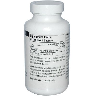 Аминокислота Source Naturals DMAE (диметиламиноэтанол) 351 мг, 100 капсул (SN1582) - Топ Продаж! | Зображення 1