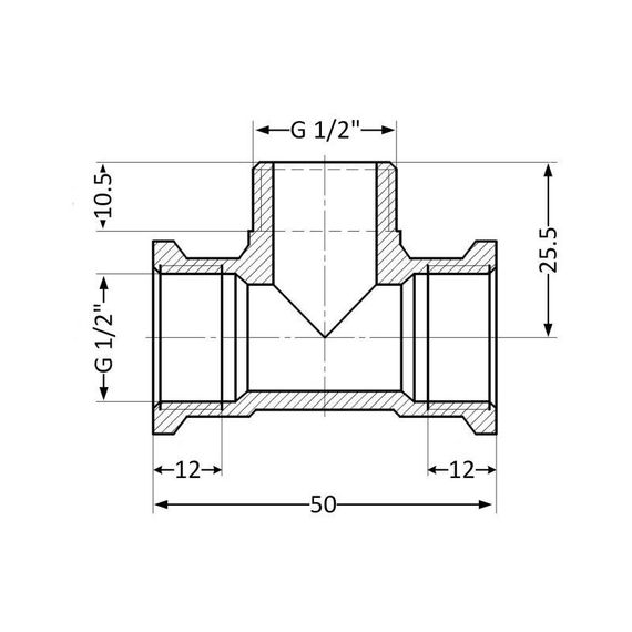 Тройник Thermo Alliance Standart 1/2" ВНВ SD41515 | Зображення 1