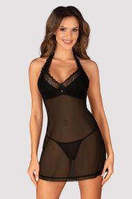 Сорочка Obsessive Medilla chemise Черная XL/2XL