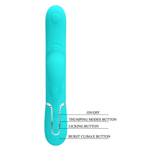 Пульсатор із кліторальним стимулятором серії Pretty Love - Gigi Green 7 thumping functions 7 licking modes, BW-500035-1 Sex Aura | Зображення 9