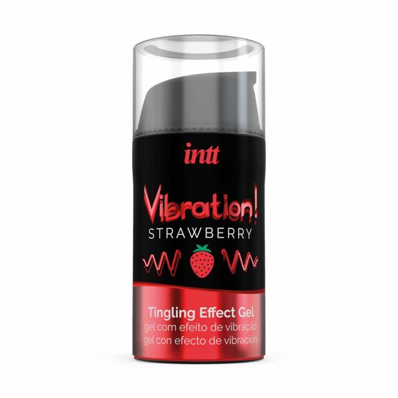 Рідкий вібратор Intt Vibration Strawberry (15 мл), густий гель, дуже смачний, діє до 30 хвилин | Зображення 1