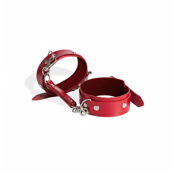 Наручники із екошкіри Art of Sex - Eva, колір червоний sexstyle