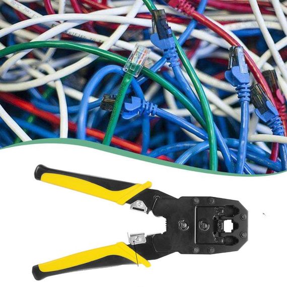 Клещи для обжима витой пары RJ45 Инструмент опрессовки штекеров коннекторов Lan сетевого кабеля