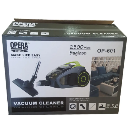 Колбовий пилосос без мішка Opera Digital V-601 Green (4000 Вт) | Потужний циклонний пилосос з контейнером 2.5 л та HEPA-фільтром | Зображення 2