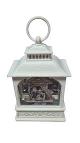 Новорічний музичний світильник ретро ліхтар WDL-24072 Різдво Білий  з автопіддувом на батарейках, USB