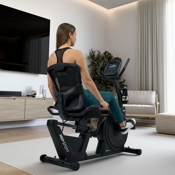 Горизонтальний велотренажер Hop-Sport HS-5000L Ranker чорно-золотистий | Зображення 7