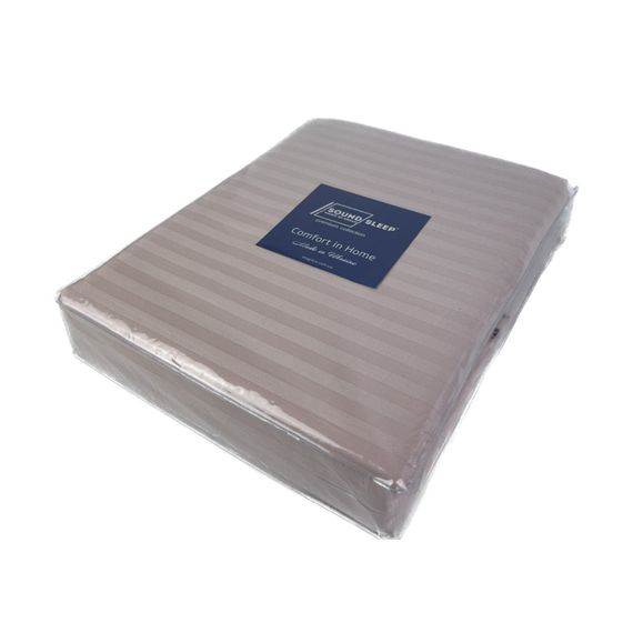 Комплект постельного белья SoundSleep Stripe Pudra сатин-страйп пудровый семейный | Зображення 2