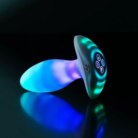 Анальна вібропробка з RGB-підсвічуванням та додатком Illumination The Plug, біла, 10,2 × 3,2 см Sex Aura