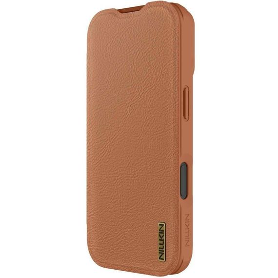Кожаный чехол-книжка Nillkin Qin Pro Camshield для Apple iPhone 17 (6.3") Brown | Зображення 1