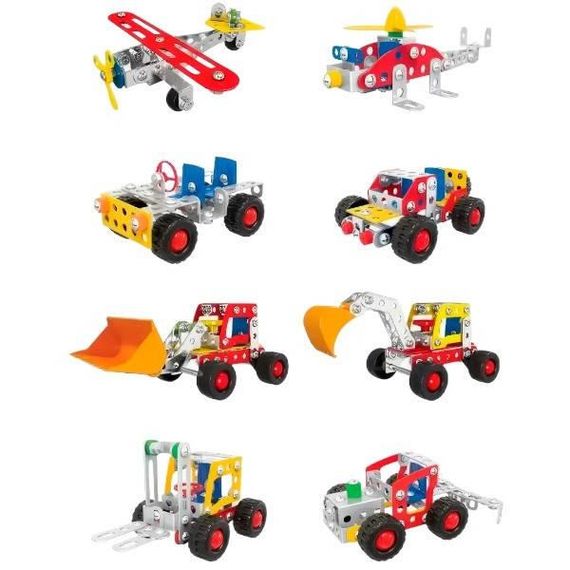 Конструктор детский металлический Транспорт с инструментами X640 Черный