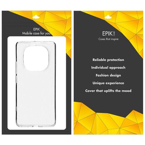 TPU чохол Epic Transparent 1,5mm для Xiaomi Redmi Note 14 Pro 4G Безбарвний (прозорий) | Зображення 3